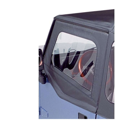 BESTOP | Square Upper Half Doors Rear Corner Jeep 1988-1995 Wrangler YJ Fits original factory hardware or Replace-A-Top Black Crush Bestop | 51782-01