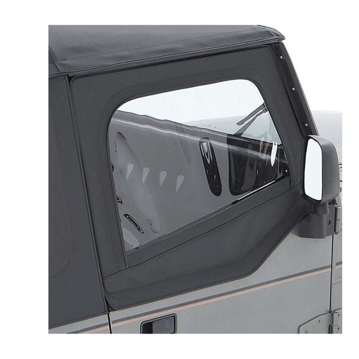 BESTOP | Square Upper Half Doors Rear Corner Jeep 1988-1995 Wrangler YJ Fits original factory hardware or Replace-A-Top Black Denim Bestop | 51782-15