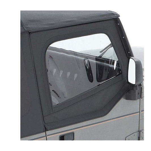 BESTOP | Square Upper Half Doors Rear Corner Jeep 1988-1995 Wrangler YJ Fits original factory hardware or Replace-A-Top Black Denim Bestop | 51782-15