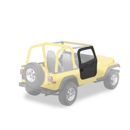 BESTOP | Jeep Doors Full 2-Piece Fabric Doors For Jeep 1980-1986 CJ7 Clear Vinyl Black Crush Fabric Pair Bestop | 51783-01