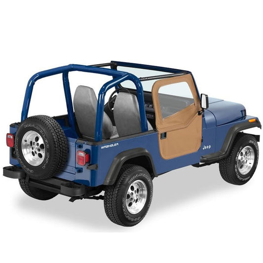BESTOP | Jeep Doors Full 2-Piece Fabric Doors For Jeep 1980-1986 CJ7 Clear Vinyl Spice Fabric Pair Bestop | 51783-37 installed on Jeep