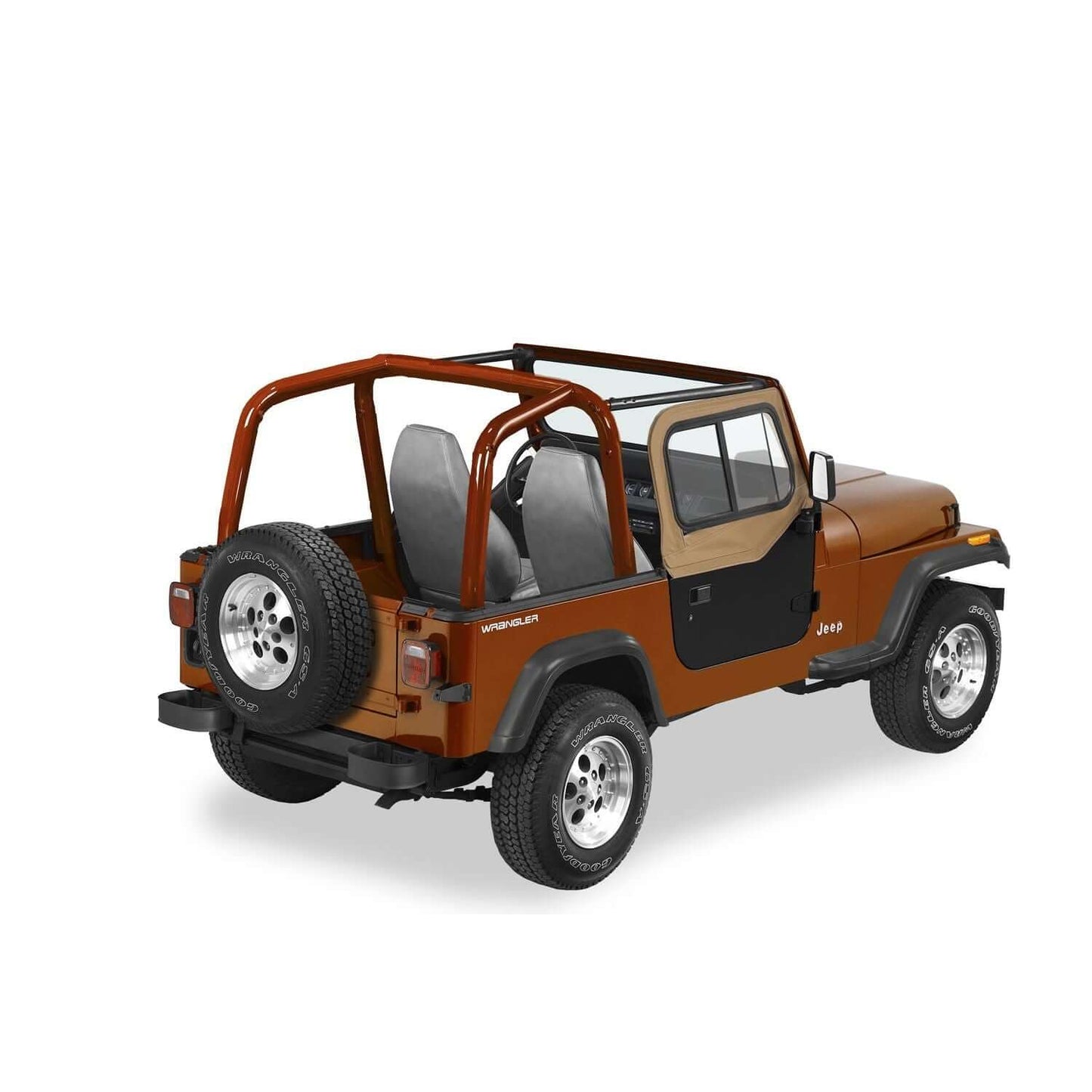 BESTOP | Square Upper Door Sliders Rear Corner Jeep 1988-1995 Wrangler YJ Fits Original Factory Hardware or Replace-A-Top 51120, 51123 Spice Single Sliding Bestop | 51785-37