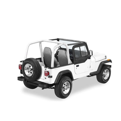 BESTOP | Rounded Upper Door Sliders Rear Corner Jeep 1988-1995 Wrangler YJ Fits Supertop, Sunrider or Halftop Black Denim Single Sliding Bestop | 51786-15