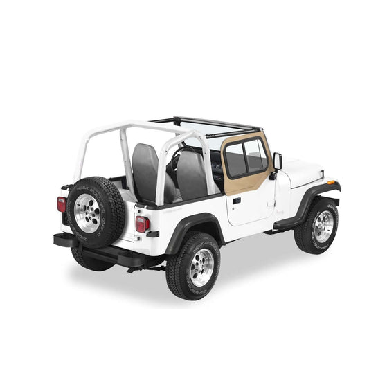 BESTOP | Factory Soft Top and All Bestop Soft Tops Upper Door Sliders Jeep 1997-2006 Wrangler TJ Dark Tan Dual Sliding Bestop | 51787-33