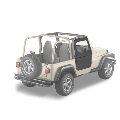 BESTOP | Jeep Doors Full 2-Piece Fabric Doors For Jeep 1997-2006 Wrangler TJ Clear Vinyl Black Diamond Fabric Pair Bestop | 51789-35