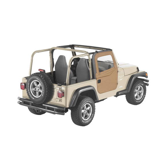 BESTOP | Jeep Doors Full 2-Piece Fabric Doors For Jeep 1997-2006 Wrangler TJ Clear Vinyl Spice Fabric Pair Bestop | 51789-37