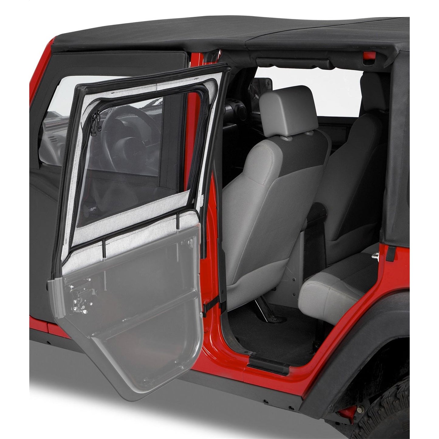 BESTOP | Jeep Half Doors HighRock 4x4 Element Upper Fabric Half Doors For Jeep 1997-2006 Wrangler TJ Front Black Diamond Pair Bestop | 51793-35