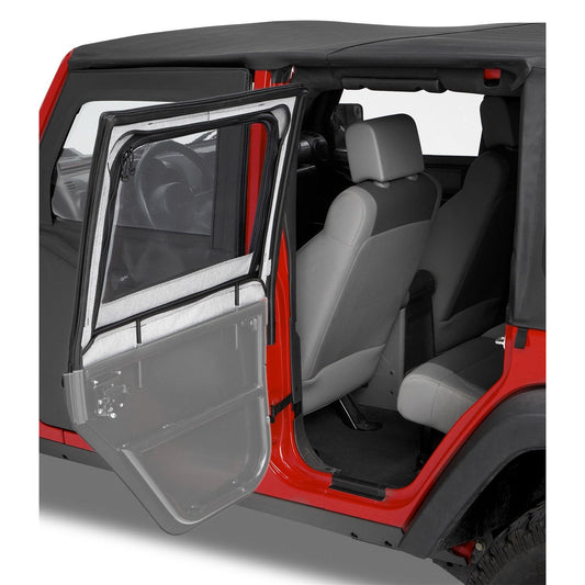 BESTOP | Jeep Half Doors HighRock 4x4 Element Upper Fabric Half Doors For Jeep 1997-2006 Wrangler TJ Front Black Diamond Pair Bestop | 51793-35