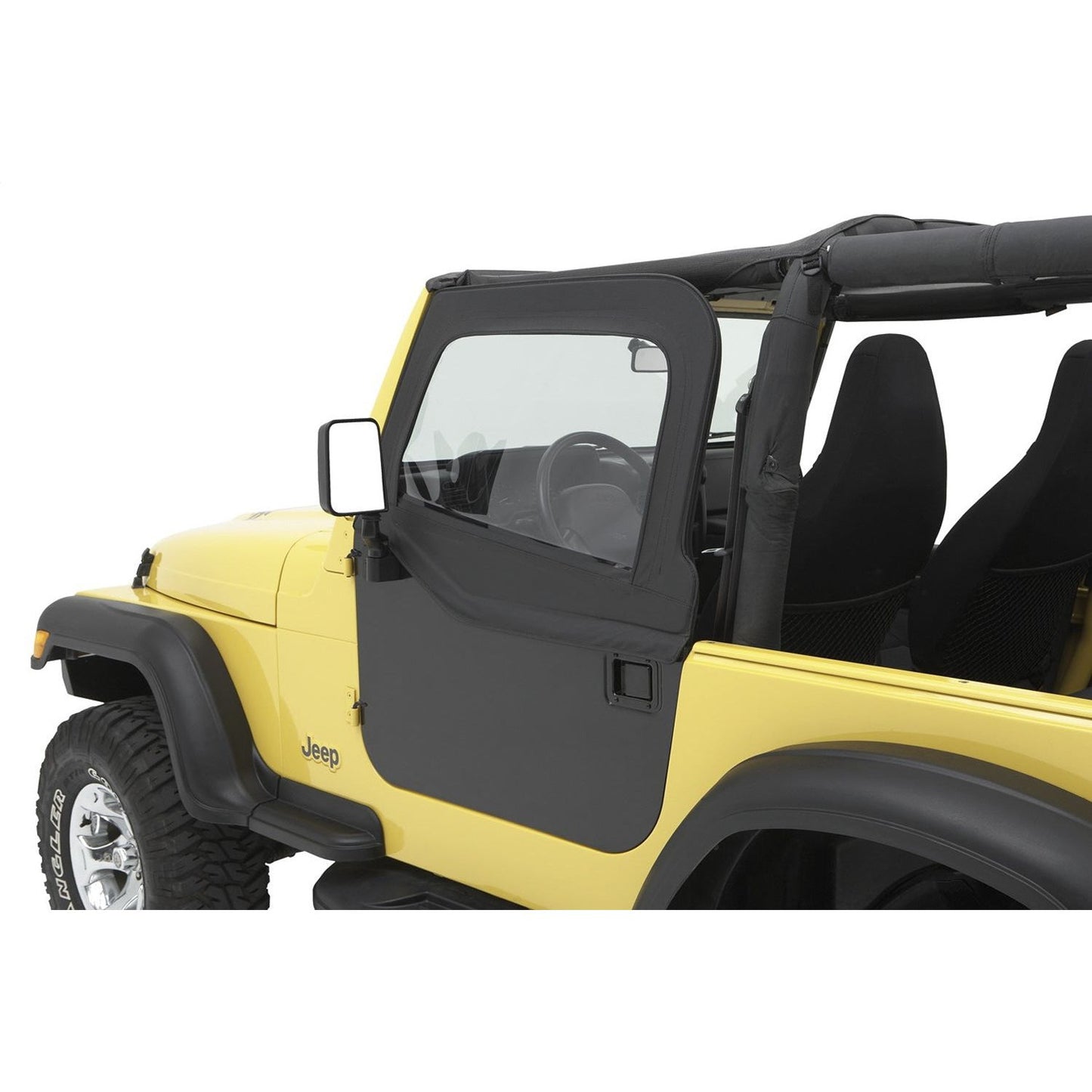 BESTOP | Jeep Half Doors HighRock 4x4 Element Upper Fabric Half Doors For Jeep 1980-1986 CJ7 Front Black Denim Pair Bestop | 51795-15