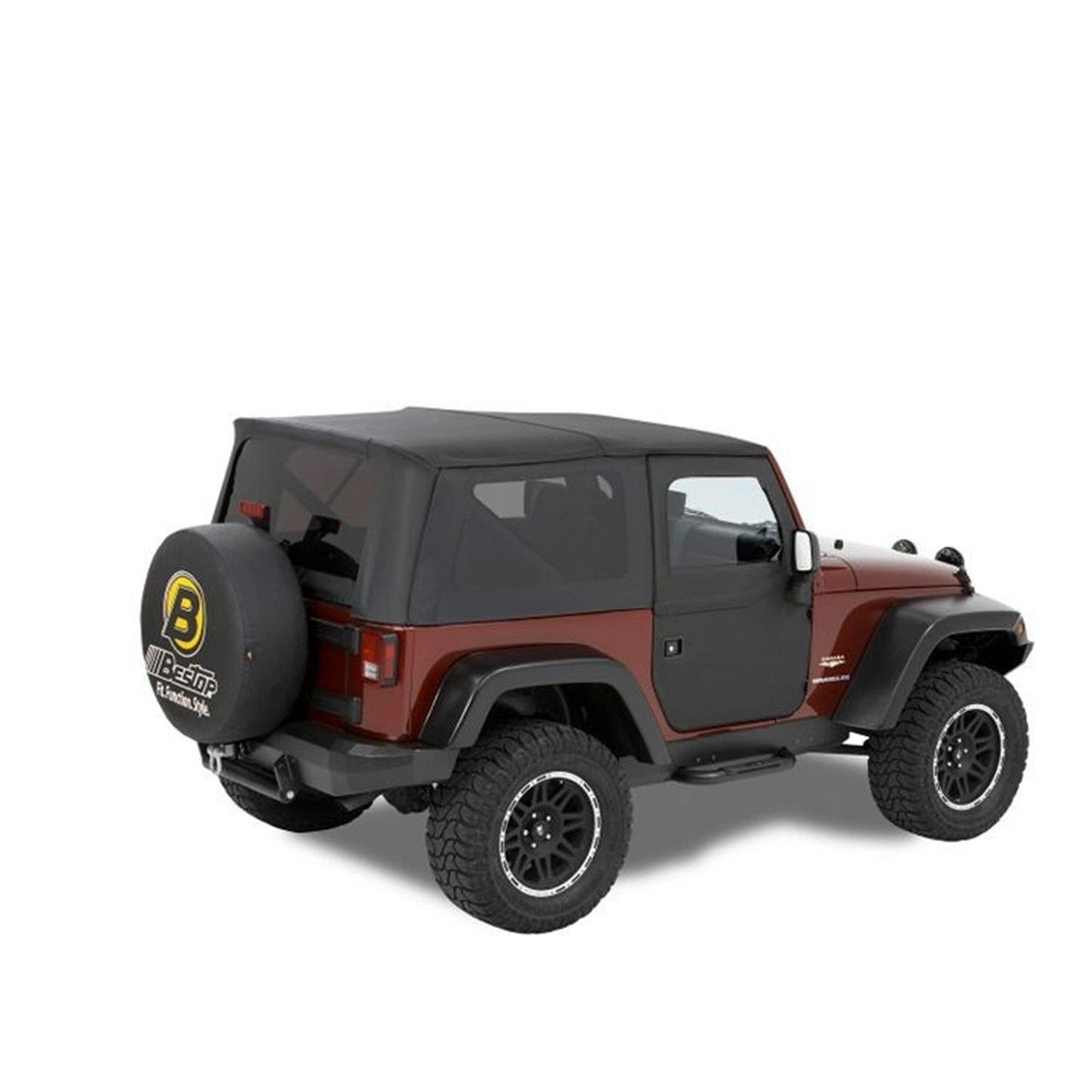 BESTOP | Jeep Doors Full 2-Piece Fabric Doors For Jeep 2007-2018 Wrangler JK Clear Vinyl Front Black Premium Twill Pair Bestop | 51798-17