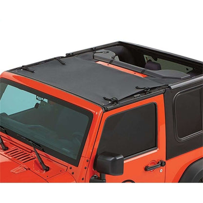 BESTOP | Jeep Wrangler Bikini Top Sun Standard Targa Style Bikini Top For Jeep 2007-2018 Wrangler JK Black Diamond Fabric Bestop | 52400-35 on Jeep