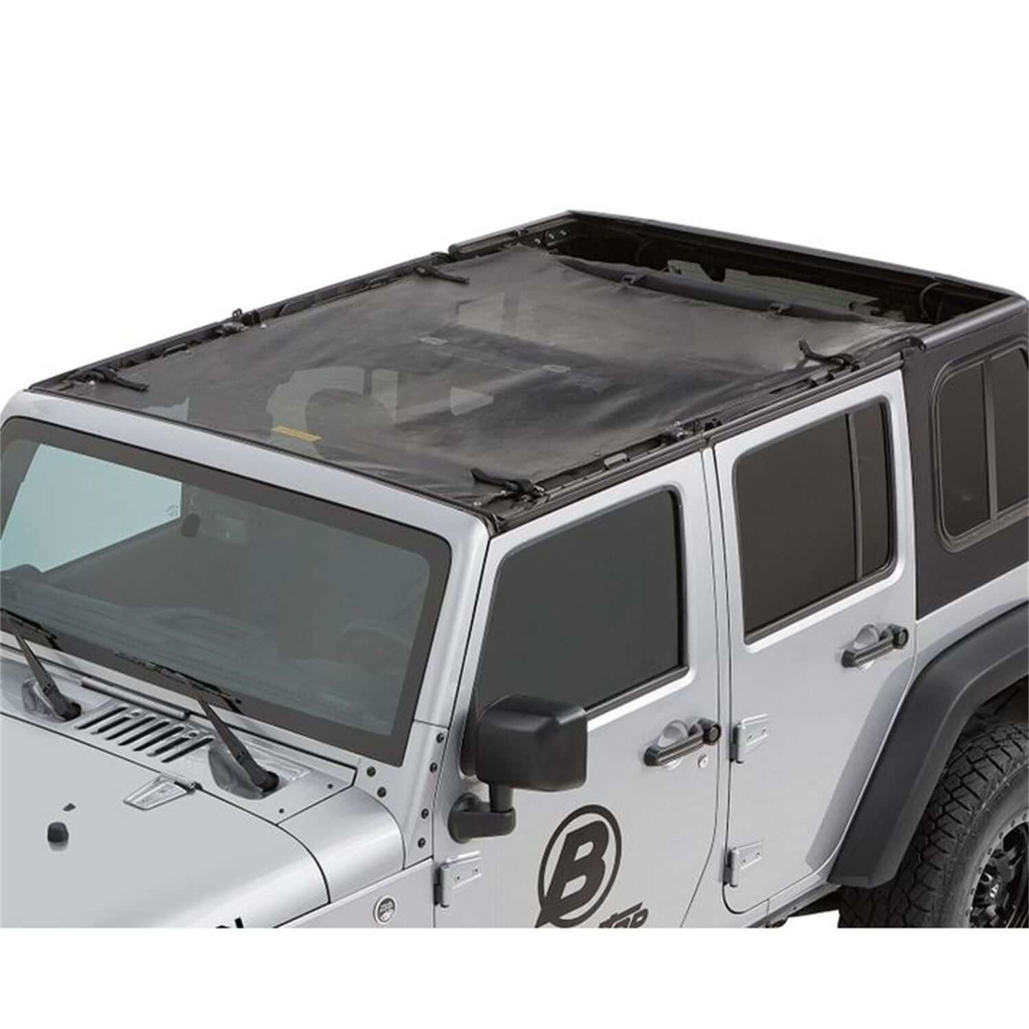 BESTOP | Jeep Wrangler Bikini Top Sun Extended Safari Style Bikini Top For Jeep 2007-2018 Wrangler JK 4 Door Mesh Bestop | 52401-11