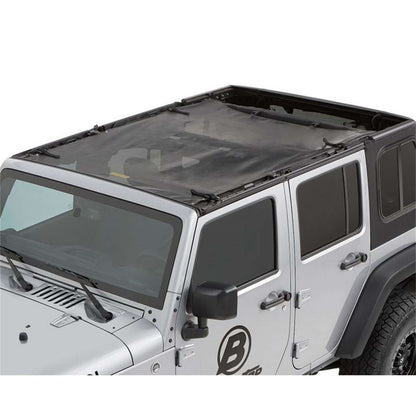 BESTOP | Jeep Wrangler Bikini Top Sun Extended Safari Style Bikini Top For Jeep 2007-2018 Wrangler JK 4 Door Mesh Bestop | 52401-11