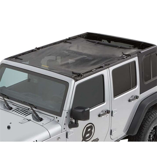 BESTOP | Jeep Wrangler Bikini Top Sun Extended Safari Style Bikini Top For Jeep 2007-2018 Wrangler JK 4 Door Mesh Bestop | 52401-11
