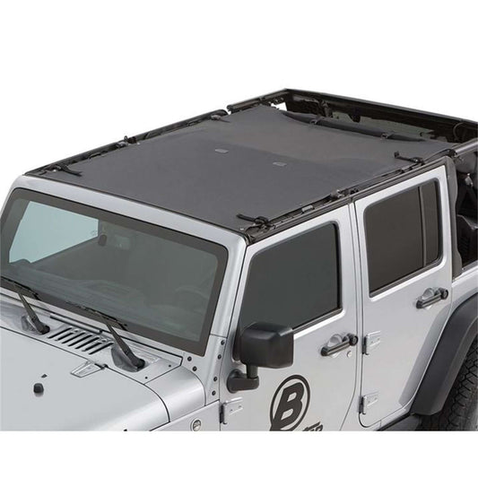 BESTOP | Jeep Wrangler Bikini Top Sun Extended Safari Style Bikini Top For Jeep 2007-2018 Wrangler JK 4 Door Black Diamond Bestop | 52401-35 on Jeep