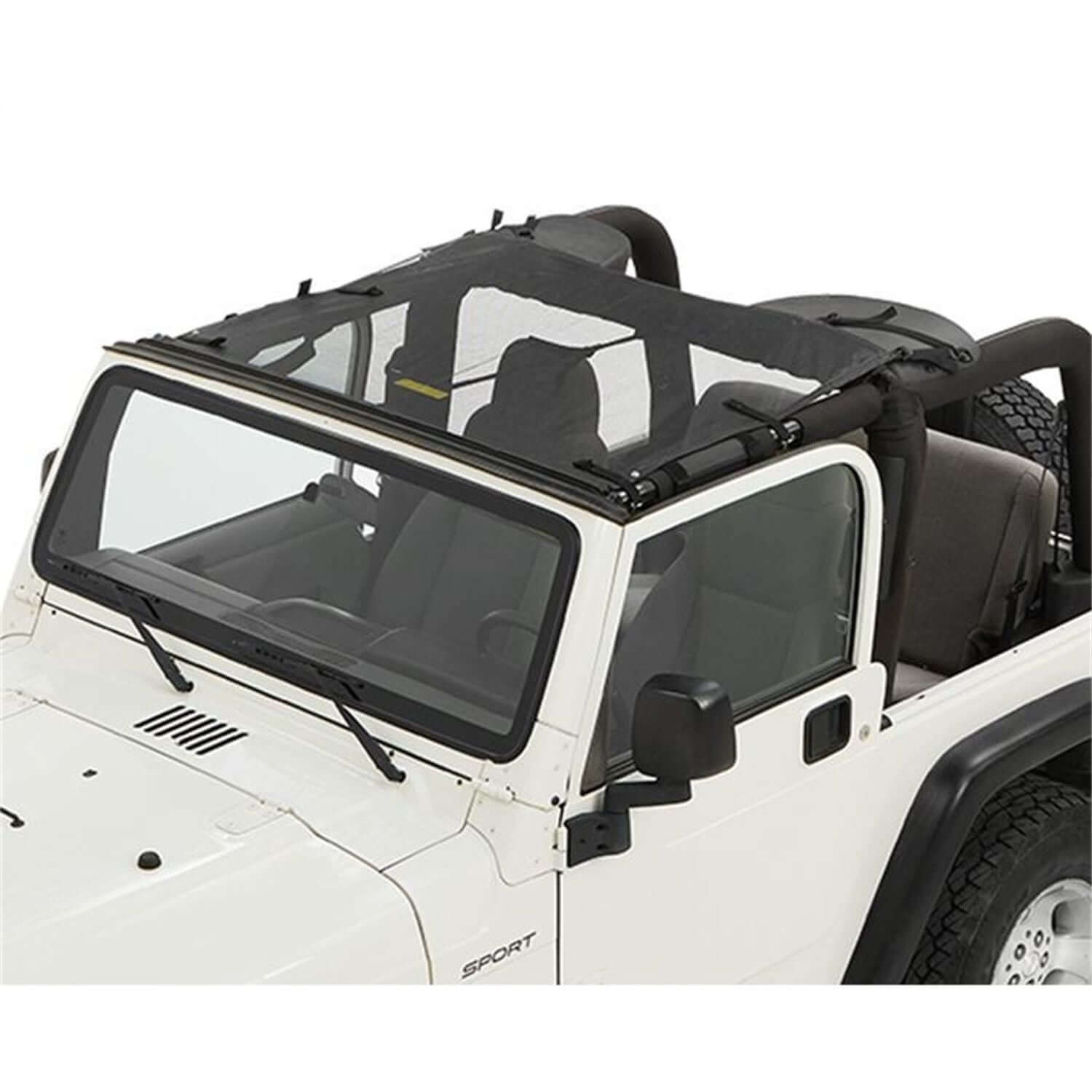 BESTOP | Jeep Wrangler Bikini Top Sun Standard Targa Style Bikini Top For Jeep 1997-2006 Wrangler TJ Mesh Fabric Bestop | 52403-11