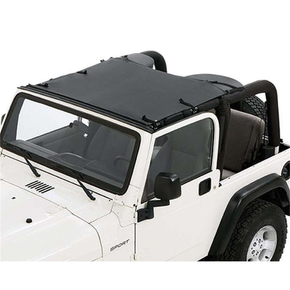 BESTOP | Jeep Wrangler Bikini Top Sun Standard Targa Style Bikini Top For Jeep 1997-2006 Wrangler TJ Black Diamond Fabric Bestop | 52403-35 on a Jeep.