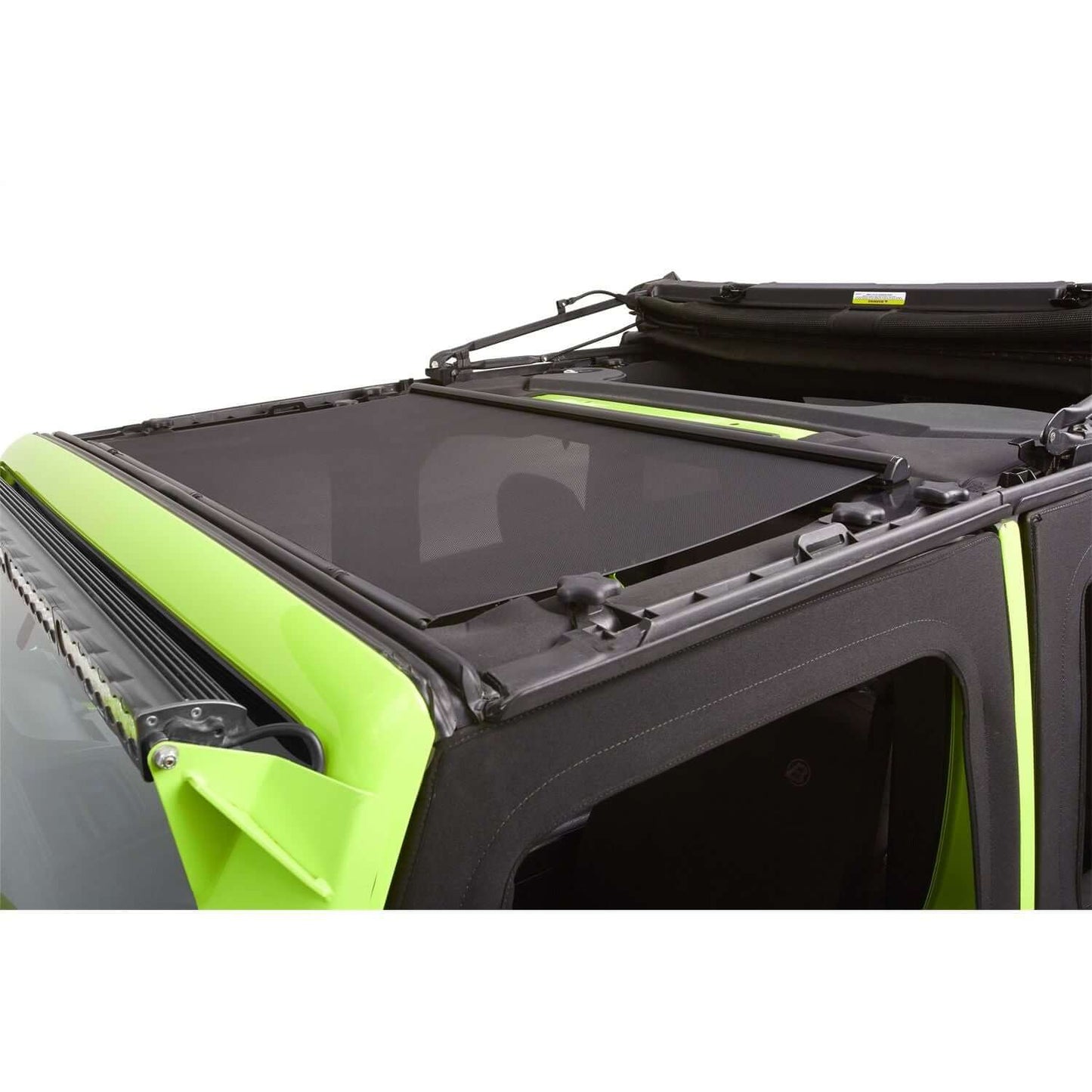 BESTOP | The SunScreen For Jeep '07-18 Wrangler JK (For Sunrider for Hardtop) Mesh Bestop | 52406-11 installed on a Jeep.