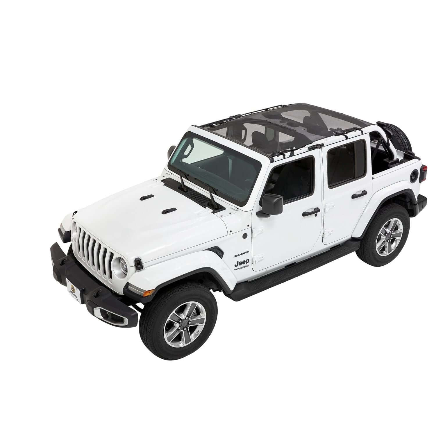 BESTOP | Sun Safari Bikini Jeep '18-26 Wrangler JL 4-Door Mesh Bestop | 52411-11 showcased on a white Jeep Wrangler.