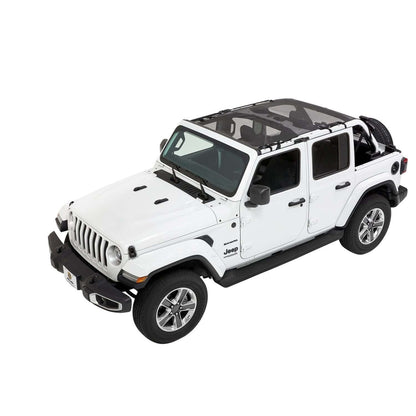 BESTOP | Sun Safari Bikini Jeep '18-26 Wrangler JL 4-Door Mesh Bestop | 52411-11 showcased on a white Jeep Wrangler.