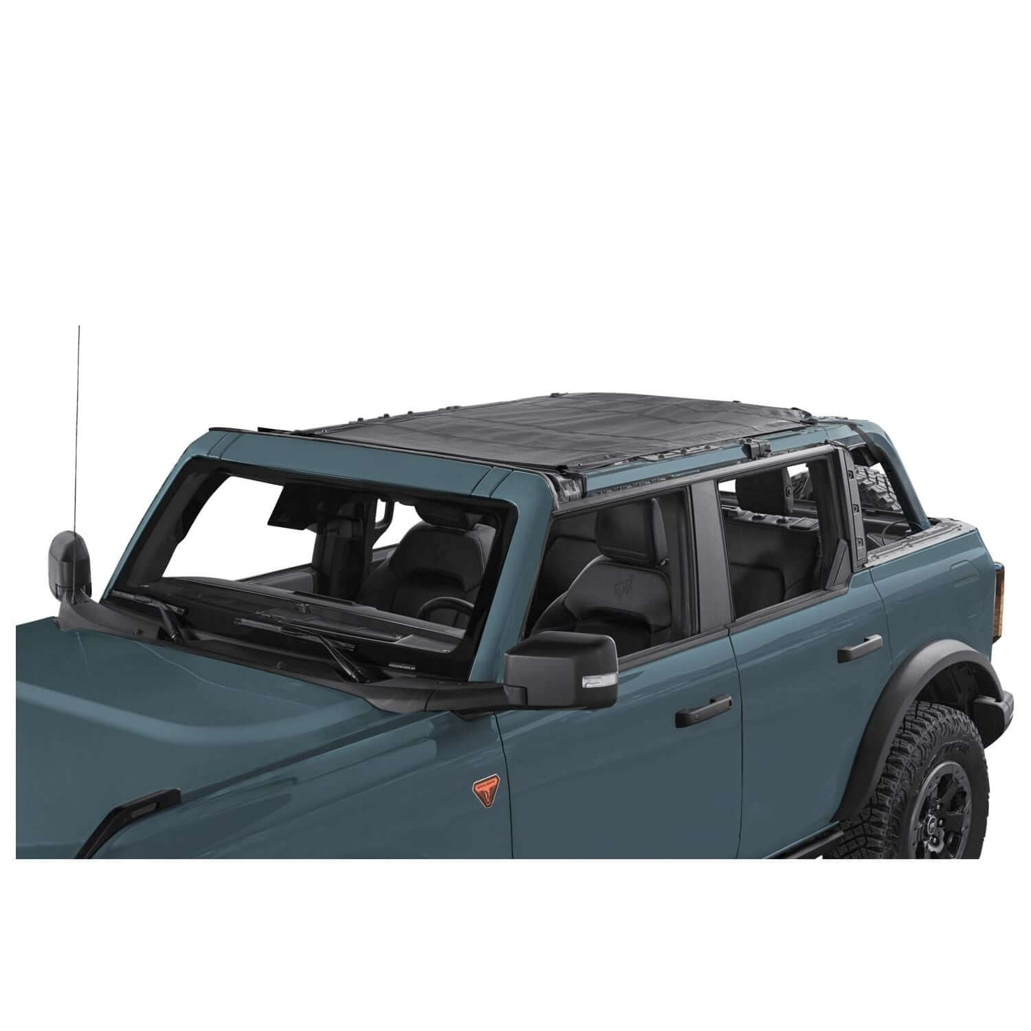 BESTOP | Access Bimini '21-26 Bronco 4-Door Mesh Bestop | 52421-11 installed on a Bronco, providing sun relief and open-air experience.