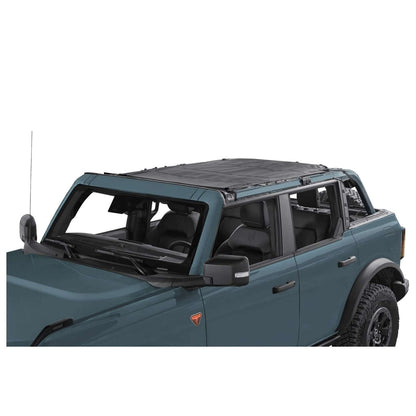 BESTOP | Access Bimini '21-26 Bronco 4-Door Mesh Bestop | 52421-11 installed on a Bronco, providing sun relief and open-air experience.