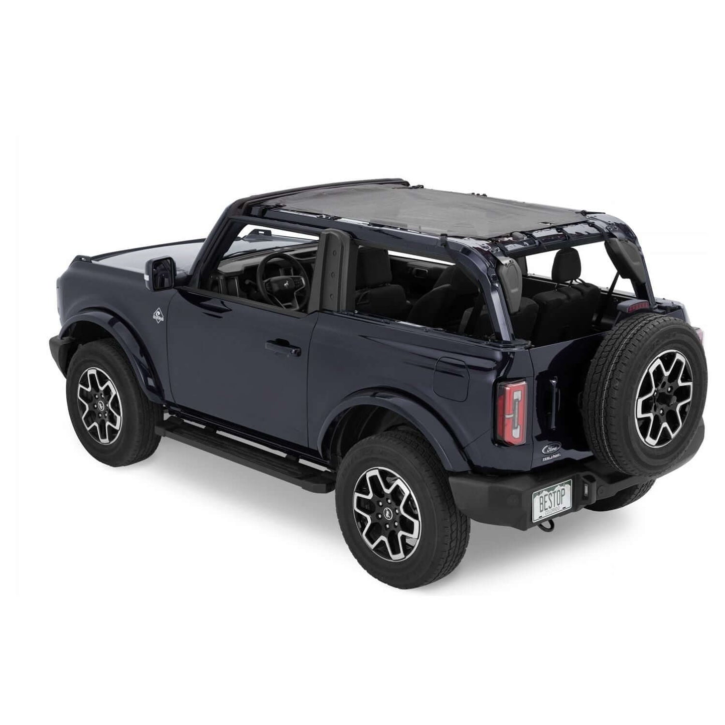 BESTOP | Safari Bimini '21-26 Bronco 2-Door Mesh Bestop | 52422-11 installed on a Bronco.