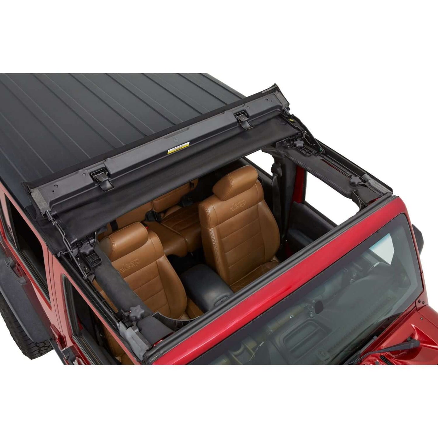 BESTOP | Jeep Wrangler Soft Top Sunrider for Hardtop For Jeep 2007-2018 Wrangler JK Black Premium Twill Bestop | 52453-17 installed on Jeep