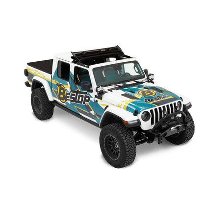 BESTOP | Sunrider for Hardtop Jeep '20-26 Gladiator '18-26 Wrangler JL Premium Black Twill Bestop | 52454-17 on a Jeep Gladiator