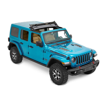 BESTOP | Sunrider for Hardtop Jeep '20-26 Gladiator '18-26 Wrangler JL Black Diamond Bestop | 52454-35 installed on blue Jeep Rubicon.