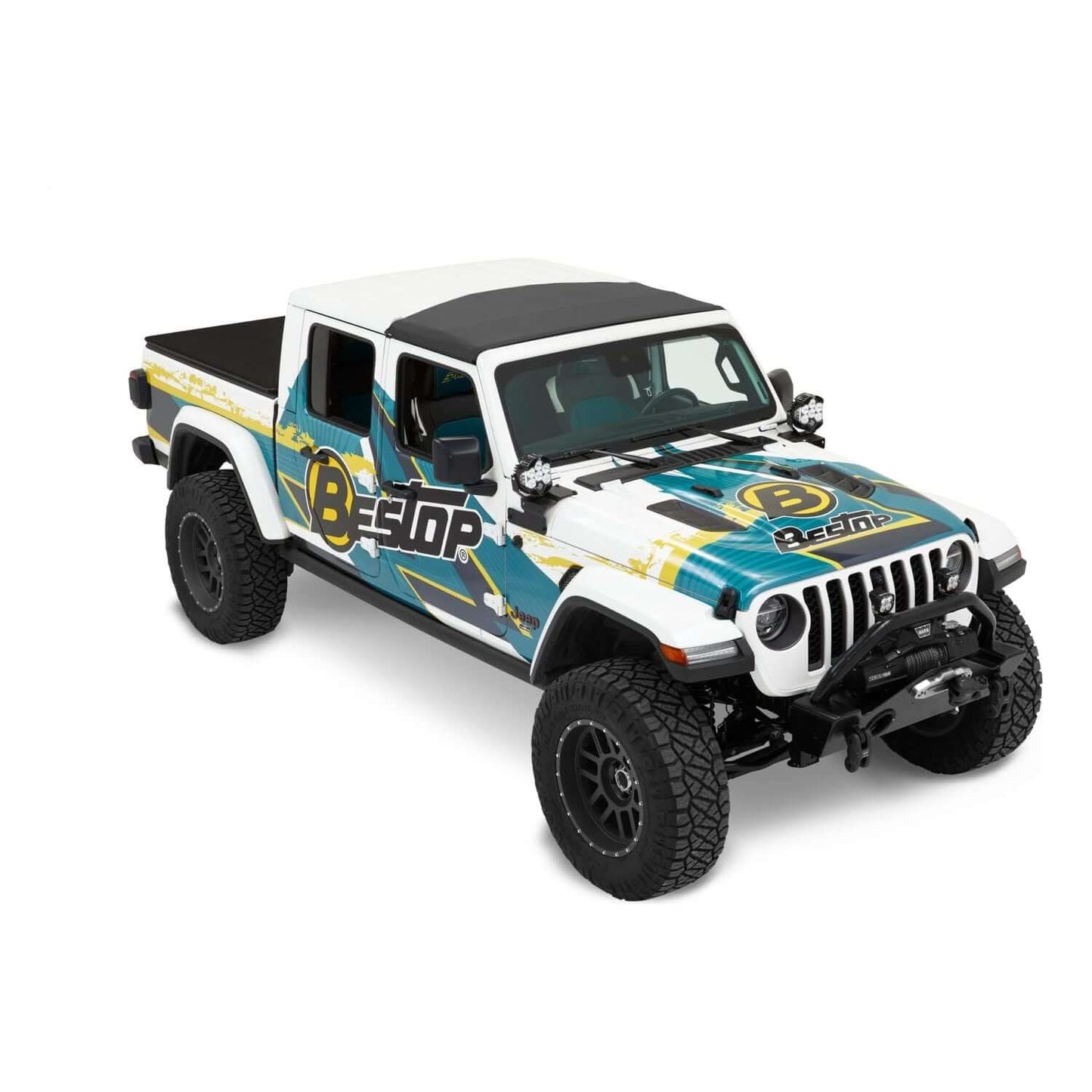 BESTOP | Sunrider for Hardtop Jeep '20-26 Gladiator '18-26 Wrangler JL Black Diamond Bestop | 52454-35 on a Jeep Gladiator