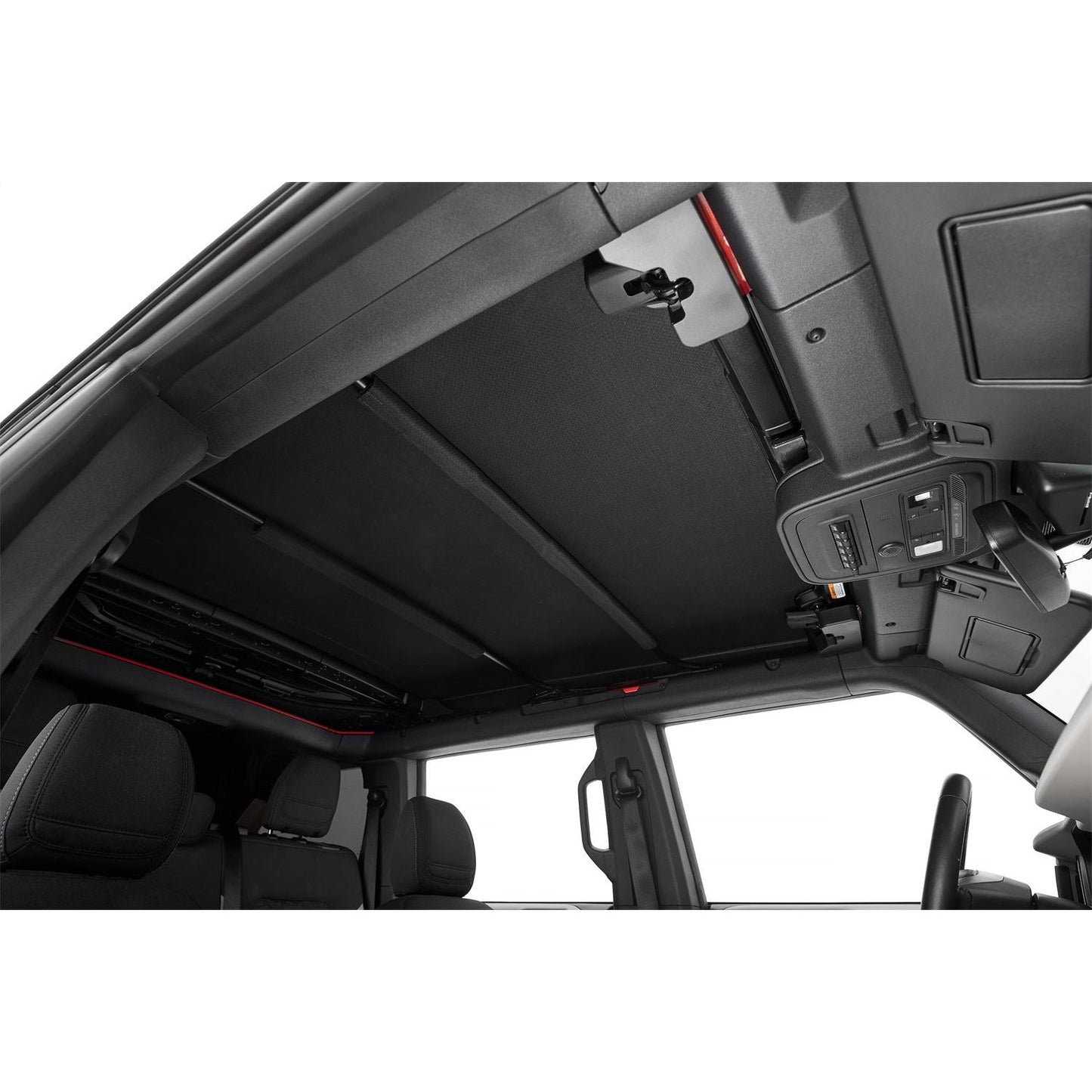 Interior view of BESTOP | Skyrider for Hardtop '21-26 Bronco 4-Door Premium Black Twill Bestop | 52462-17 top.