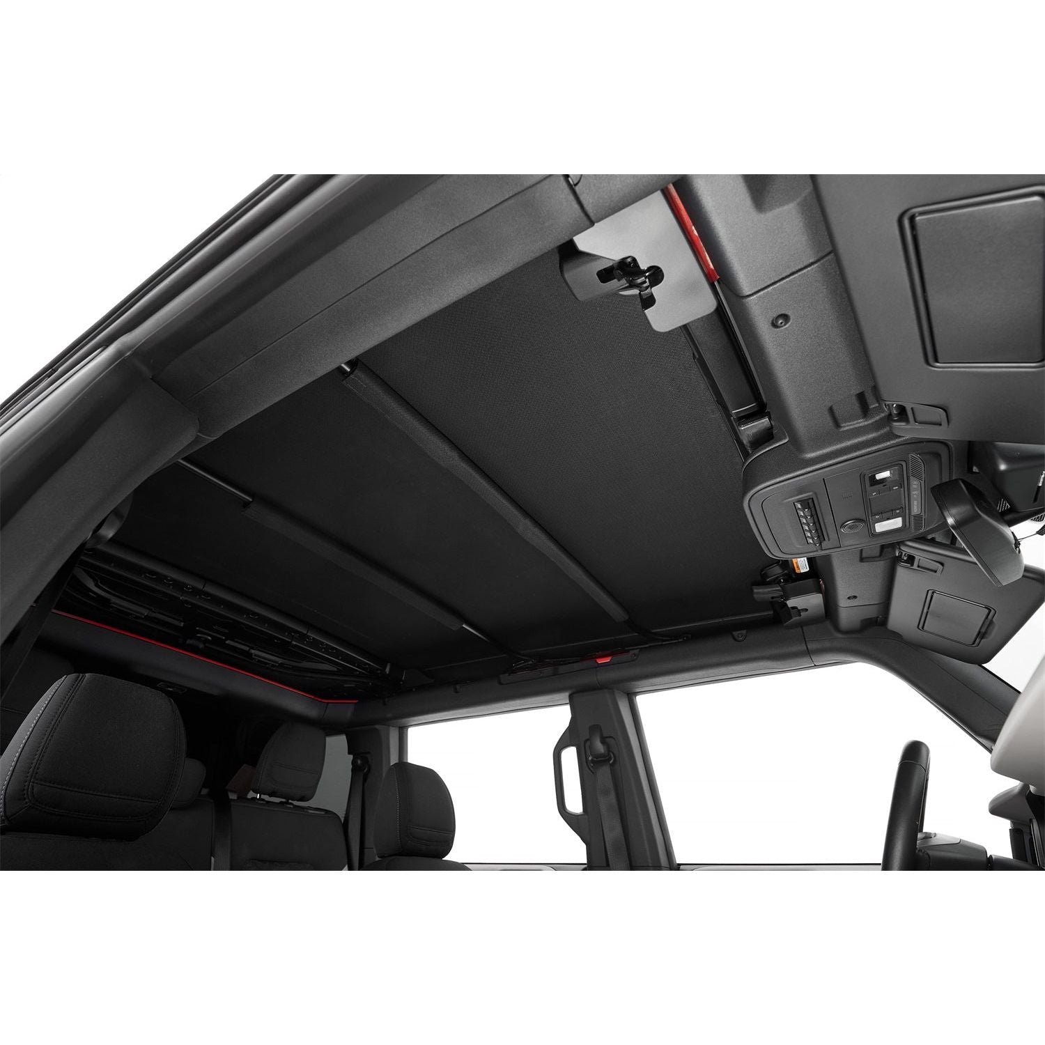 Interior view of BESTOP | Skyrider for Hardtop '21-26 Bronco 4-Door Premium Black Twill Bestop | 52462-17 top.