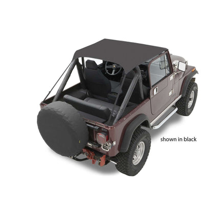 BESTOP | Jeep CJ7 Bikini Top Traditional Bikini Top For Jeep 1976-1986 CJ7 Tan Bestop | 52508-04 on a Jeep with black cover
