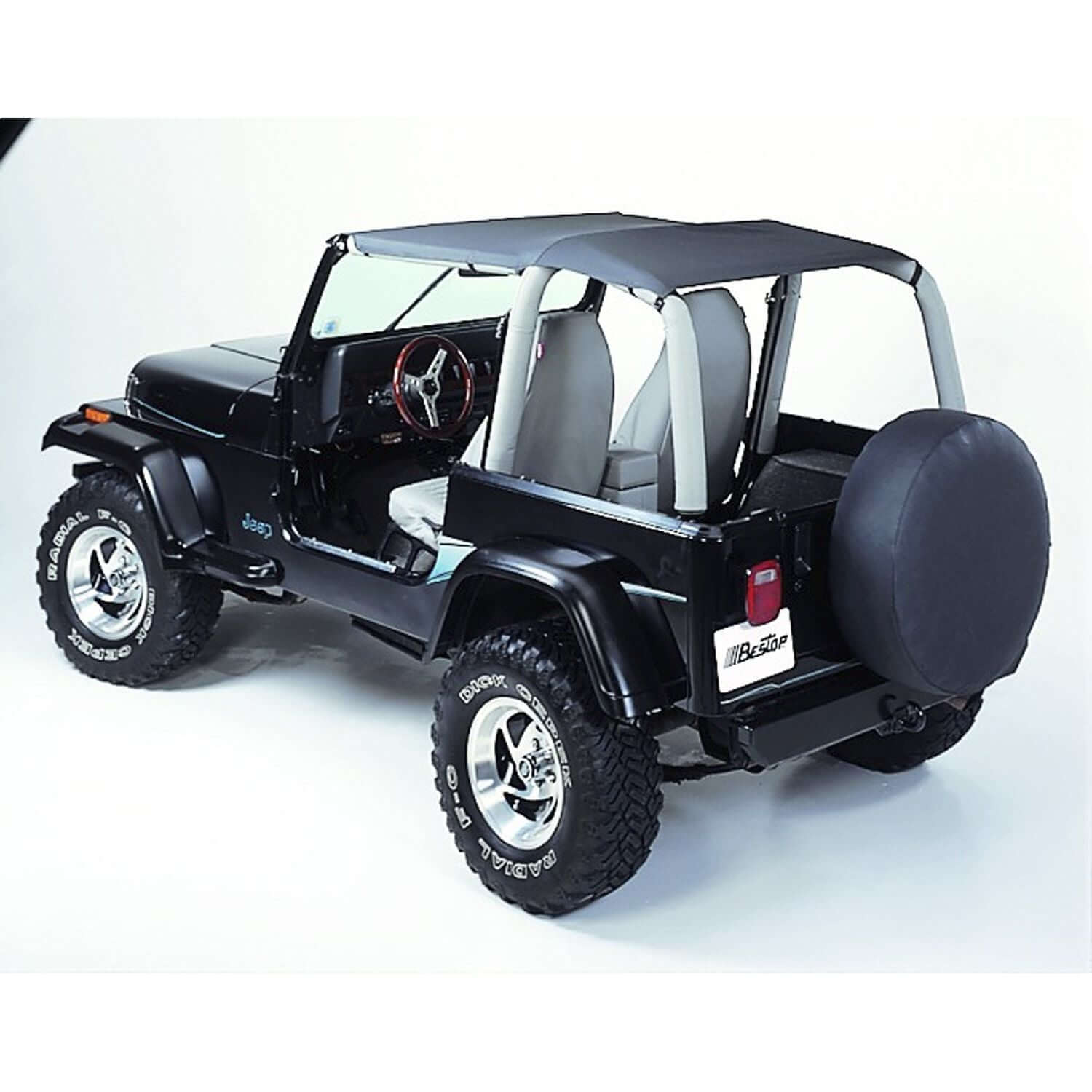 Bestop Strapless Extended Safari Style BikiniTop Black Denim Color-Matched Requires Installation Of PN[51209] I 52529-15 on Jeep YJ