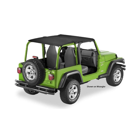 BESTOP | Jeep Bikini Top Header Safari Bikini Tops For Jeep 2004-2006 Wrangler TJ Black Diamond Fabric Bestop | 52544-35 on Wrangler