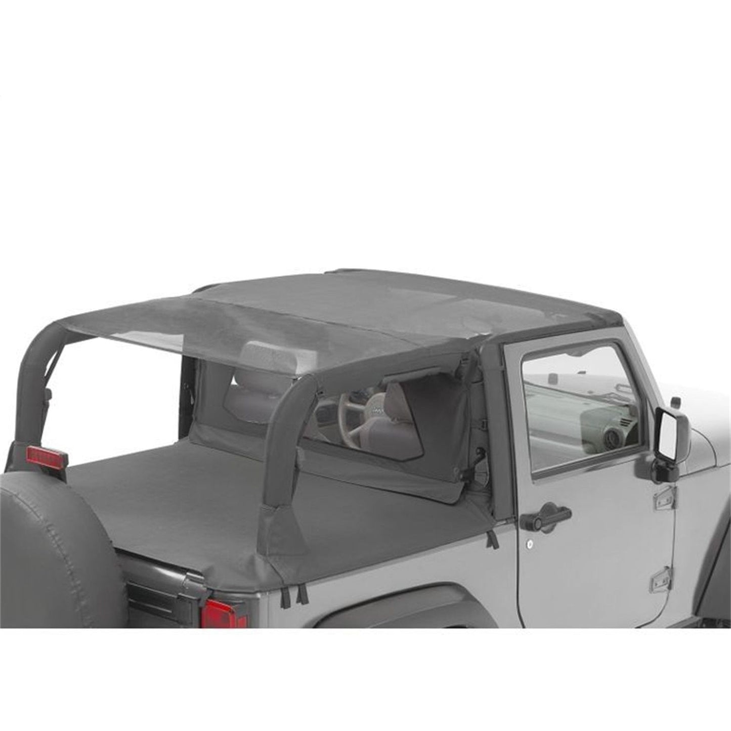 BESTOP | Jeep Wrangler Bikini Top Header Safari Cable Style Bikini Tops For Jeep 2010-2018 Wrangler JK 2 Door Mesh Bestop | 52593-11