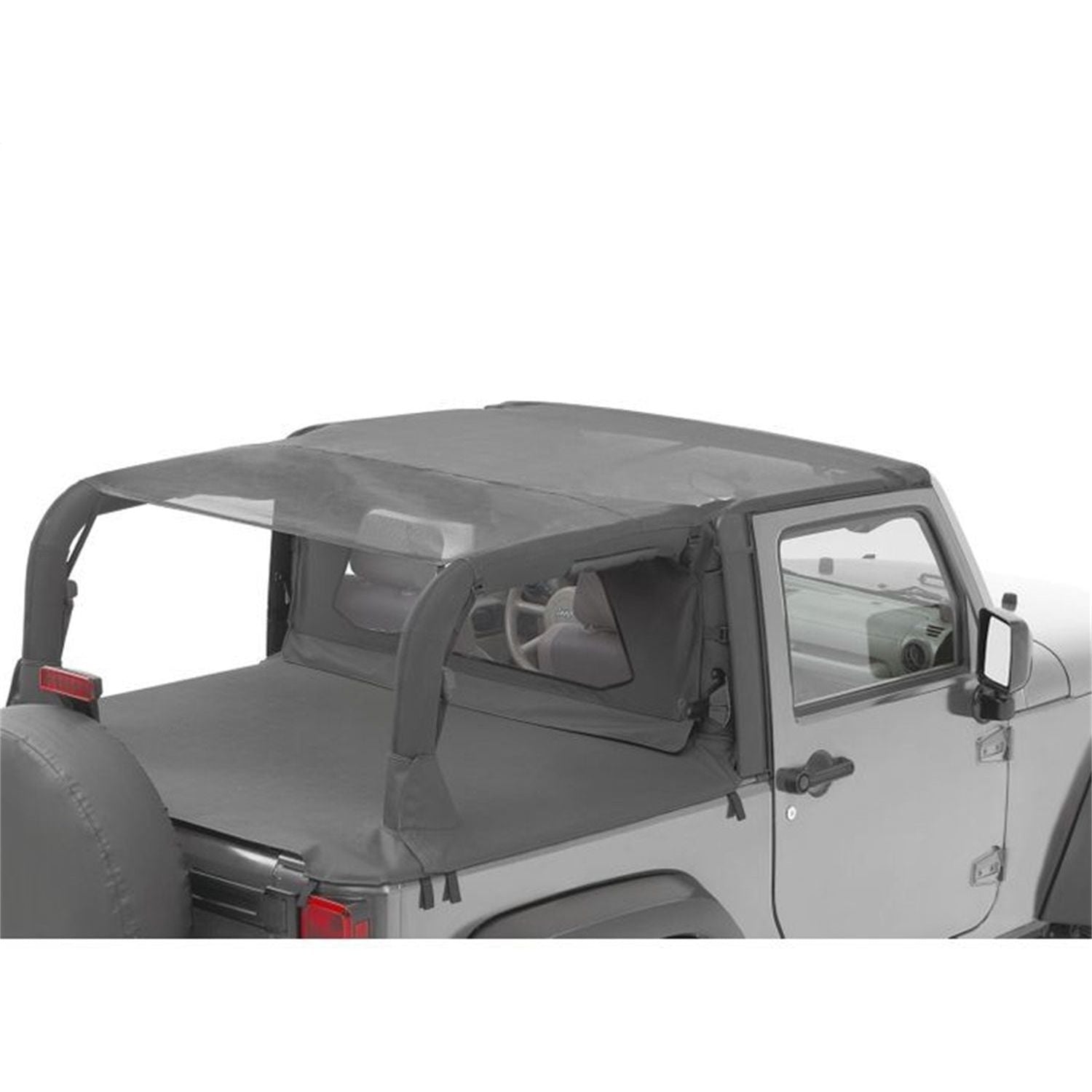 BESTOP | Jeep Wrangler Bikini Top Header Safari Cable Style Bikini Tops For Jeep 2010-2018 Wrangler JK 2 Door Mesh Bestop | 52593-11