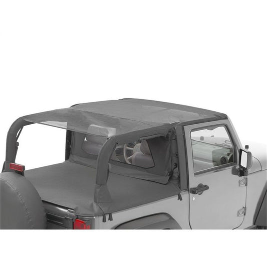 BESTOP | Jeep Wrangler Bikini Top Header Safari Cable Style Bikini Tops For Jeep 2010-2018 Wrangler JK 2 Door Mesh Bestop | 52593-11