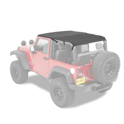 BESTOP | Jeep Wrangler Bikini Top Header Safari Cable Style Bikini Tops For Jeep 2010-2018 Wrangler JK 2 Door Black Diamond Bestop | 52593-35