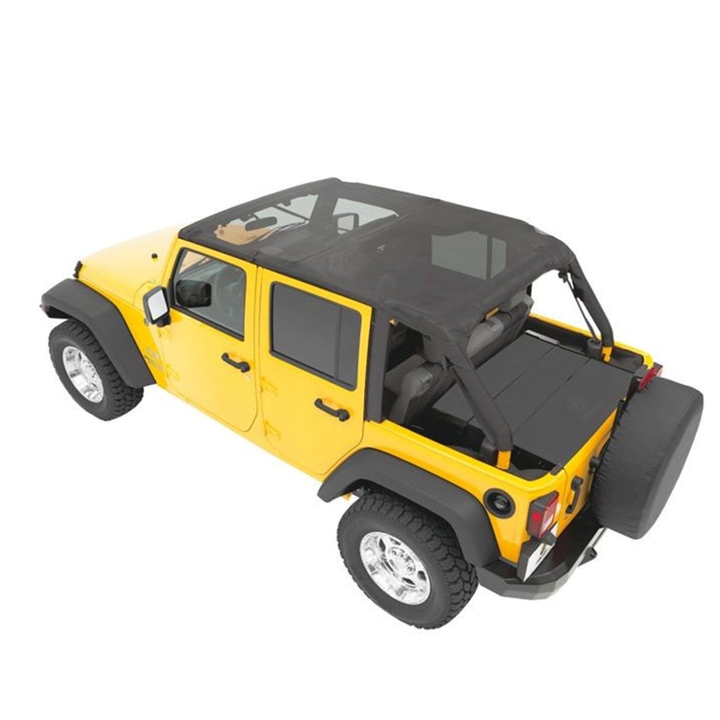 BESTOP | Jeep Wrangler Bikini Top Header Safari Cable Style Bikini Tops For Jeep 2010-2018 Wrangler JK 4 Door Mesh Bestop | 52594-11