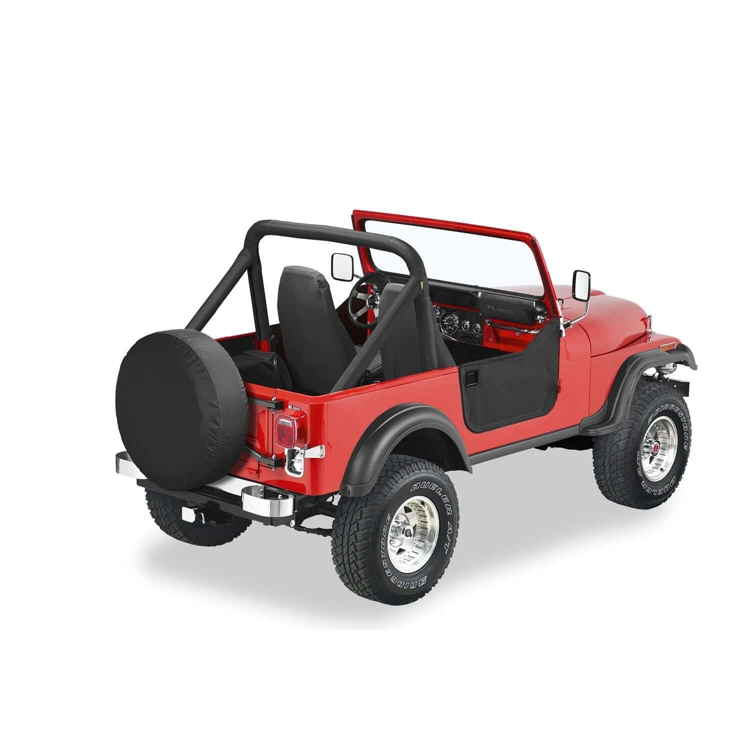 BESTOP | Lower Fabric Half Doors For Jeep 1976-1986 CJ7 W/Wedge Style Strikers With Wedge Style Strikers Black Denim Bestop | 53028-15