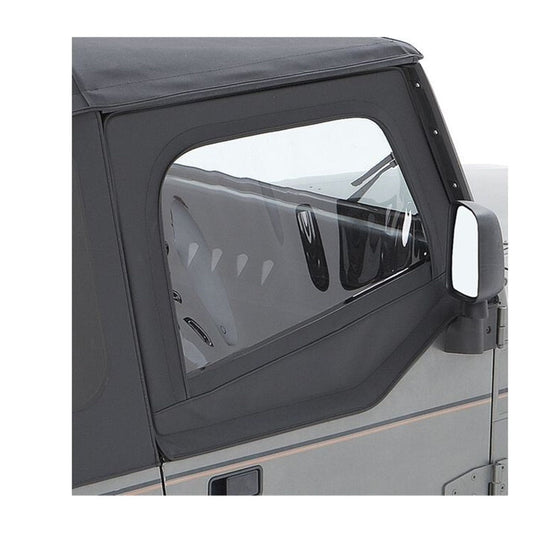 BESTOP | Jeep Fabric Door Skins For Jeep 1988-1995 Wrangler YJ Black Denim Pair Bestop | 53120-15 installed on a Jeep door.
