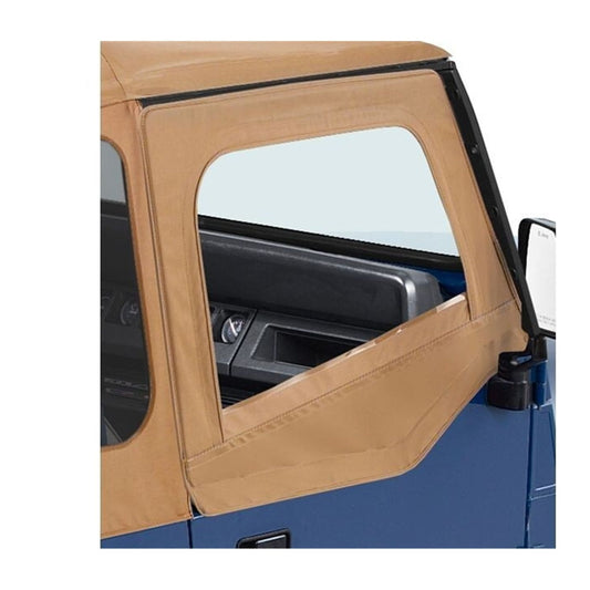 BESTOP | Jeep Fabric Door Skins For Jeep 1988-1995 Wrangler YJ Spice Pair Bestop | 53120-37 installed on a Jeep door.