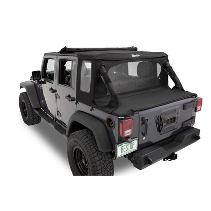 BESTOP | Jeep Wrangler Halftop Soft Tops For Jeep 2007-2018 Wrangler JK 4 Door Black Diamond Bestop | 53901-35 installed on Jeep
