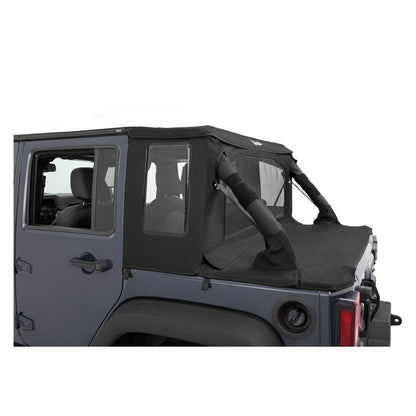 BESTOP | Jeep Wrangler Halftop Soft Tops For Jeep 2007-2018 Wrangler JK 4 Door Black Diamond Bestop | 53901-35 installed on Jeep
