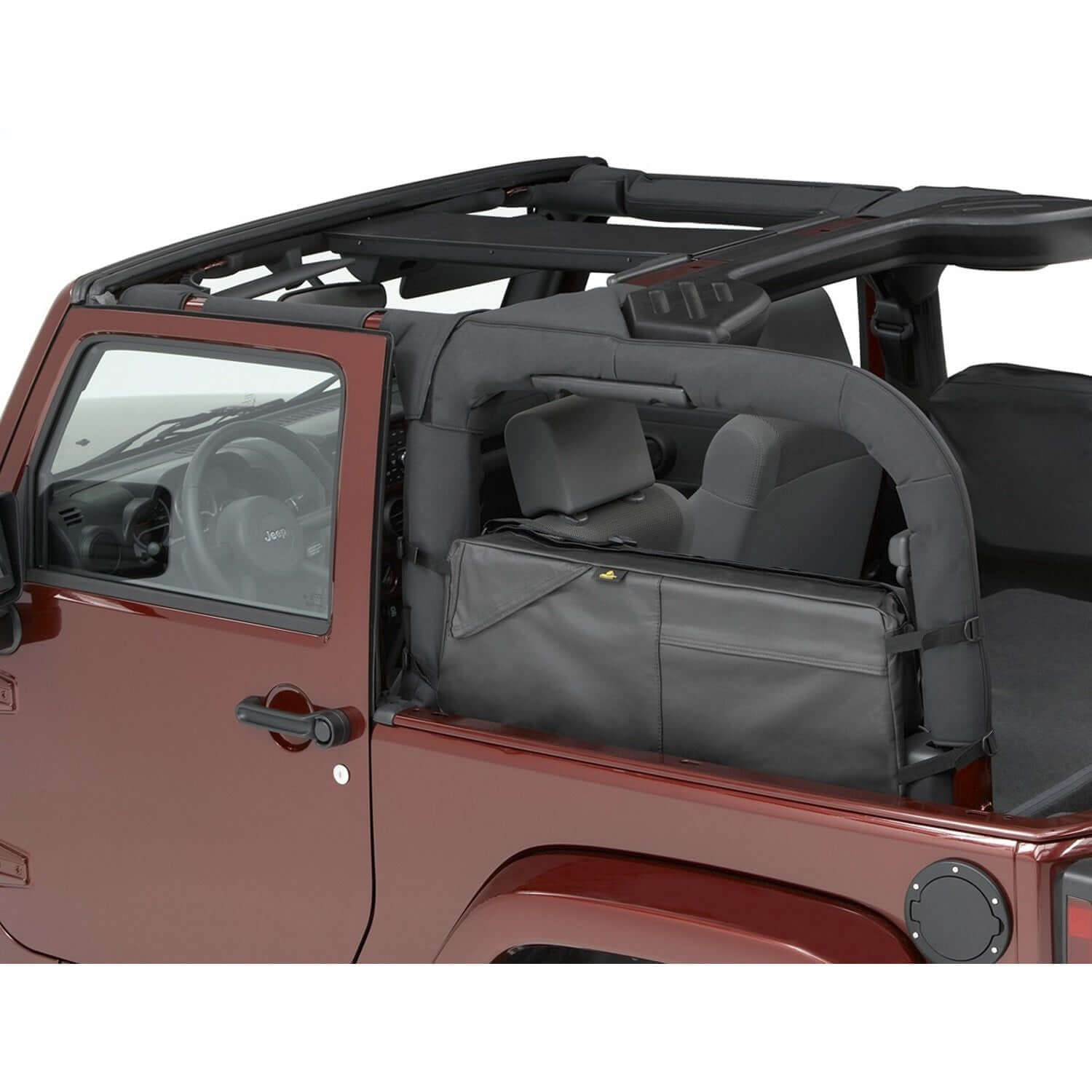 BESTOP | RoughRider Saddlebag/Duffle Jeep '07-18 Wrangler JK '18-26 JL 2-Door Bestop | 54110-35 installed in Jeep interior