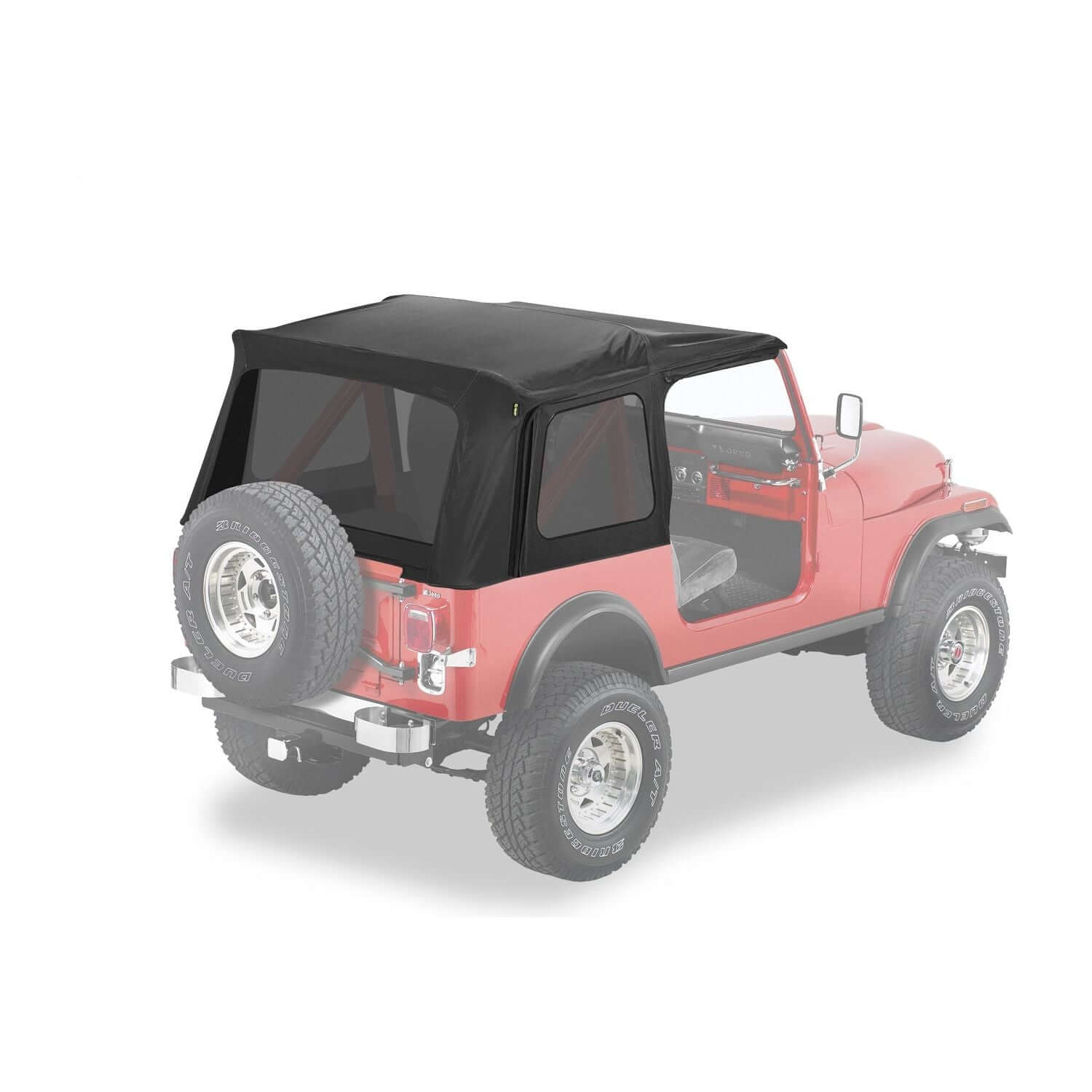 BESTOP | Jeep CJ7 Soft Top Supertop Classic Squareback Soft Tops For Jeep 1976-1986 CJ7 Tinted Black Denim Bestop | 54599-15