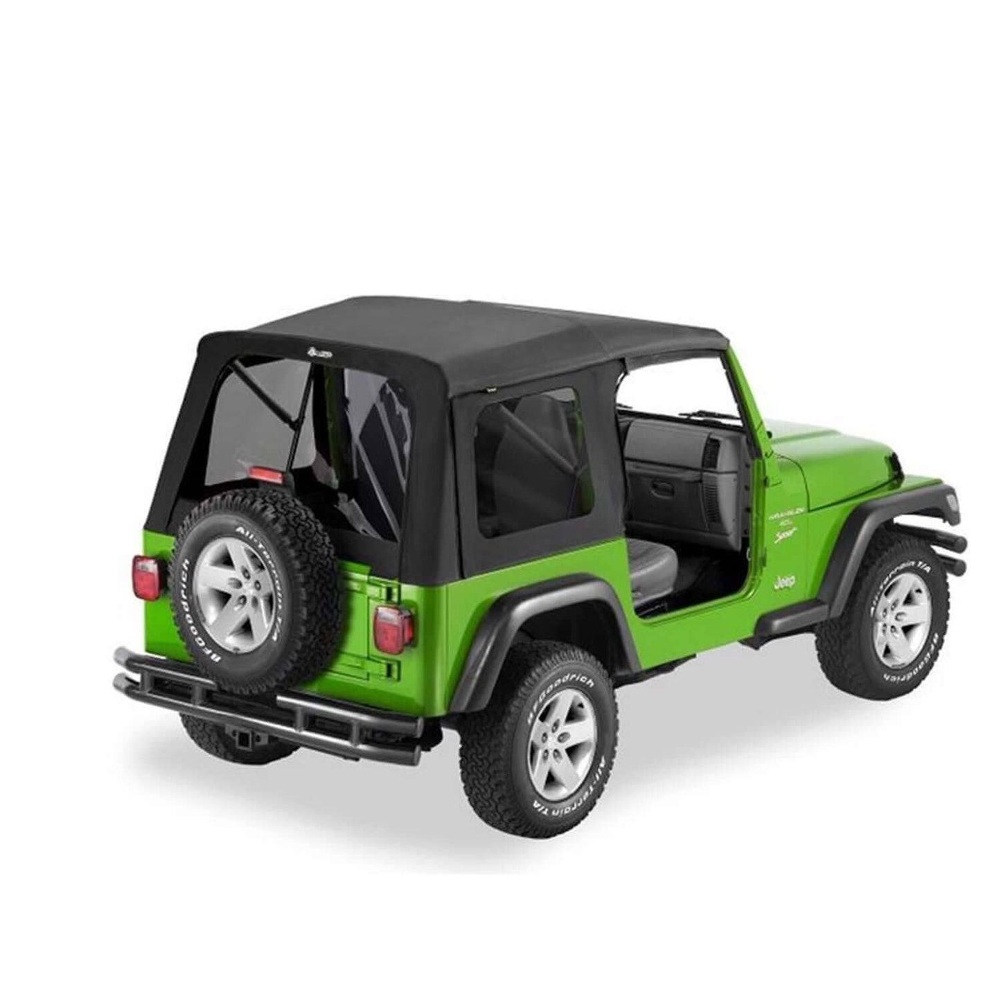 BESTOP | Jeep Wrangler Soft Top Supertop Classic Squareback Soft Tops For Jeep 1997-2006 Wrangler TJ Tinted Black Denim Bestop | 54709-15