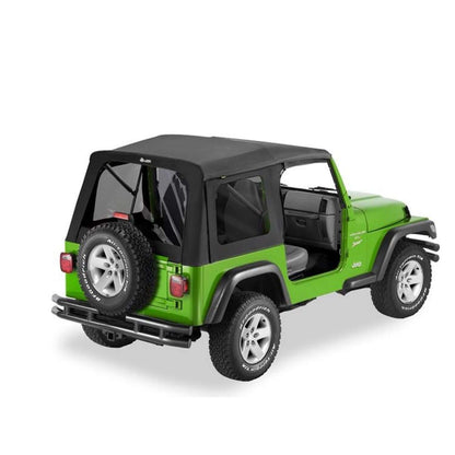BESTOP | Jeep Wrangler Soft Top Supertop Classic Squareback Soft Tops For Jeep 1997-2006 Wrangler TJ Tinted Black Denim Bestop | 54709-15